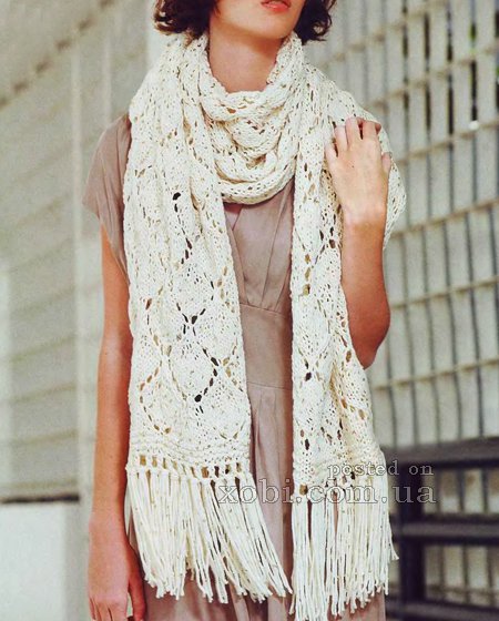 26 моделей женских шарфов вязаных спицами со схемами, описанием и видео мк