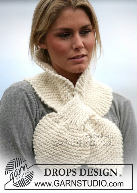 вязаный зимний шарфик от Drops Design