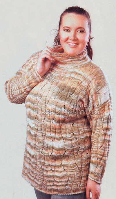 пестрый свитер большего размера