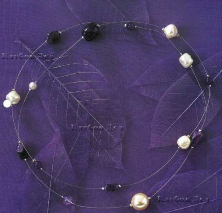 Ожерелье из аметистов и жемчуга
