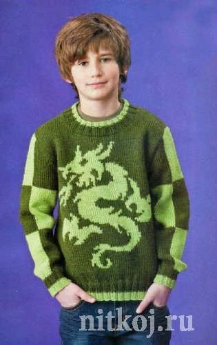 Пуловер с драконом