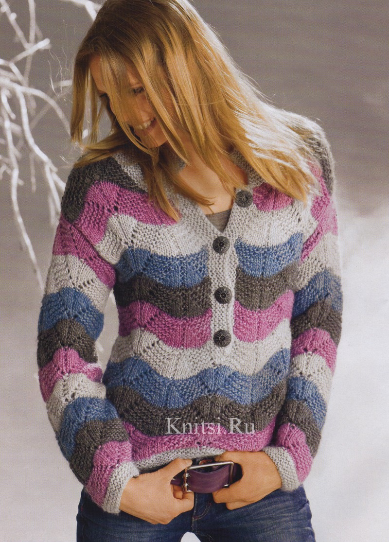 Вязание свитера из двух цветов