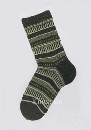 Узорные носки в зеленых тонах