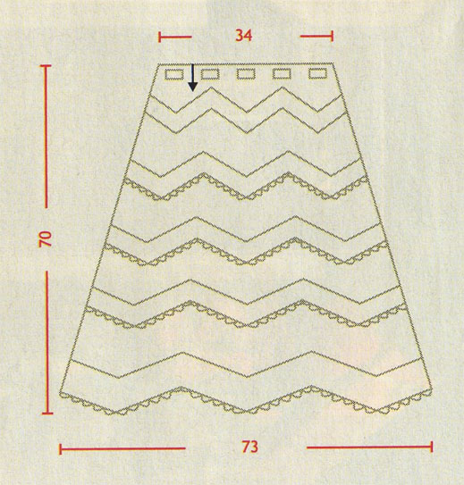 Лиловая юбка с зигзагообразным узором