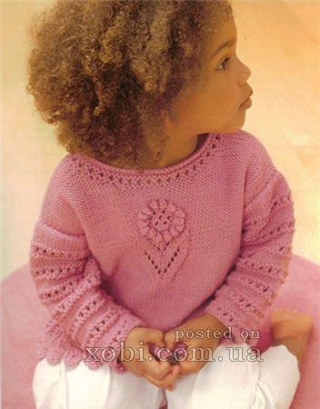 ажурный свитер для девочки «нежный цветочек»