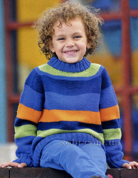 полосатый свитер реглан (2-12 лет)